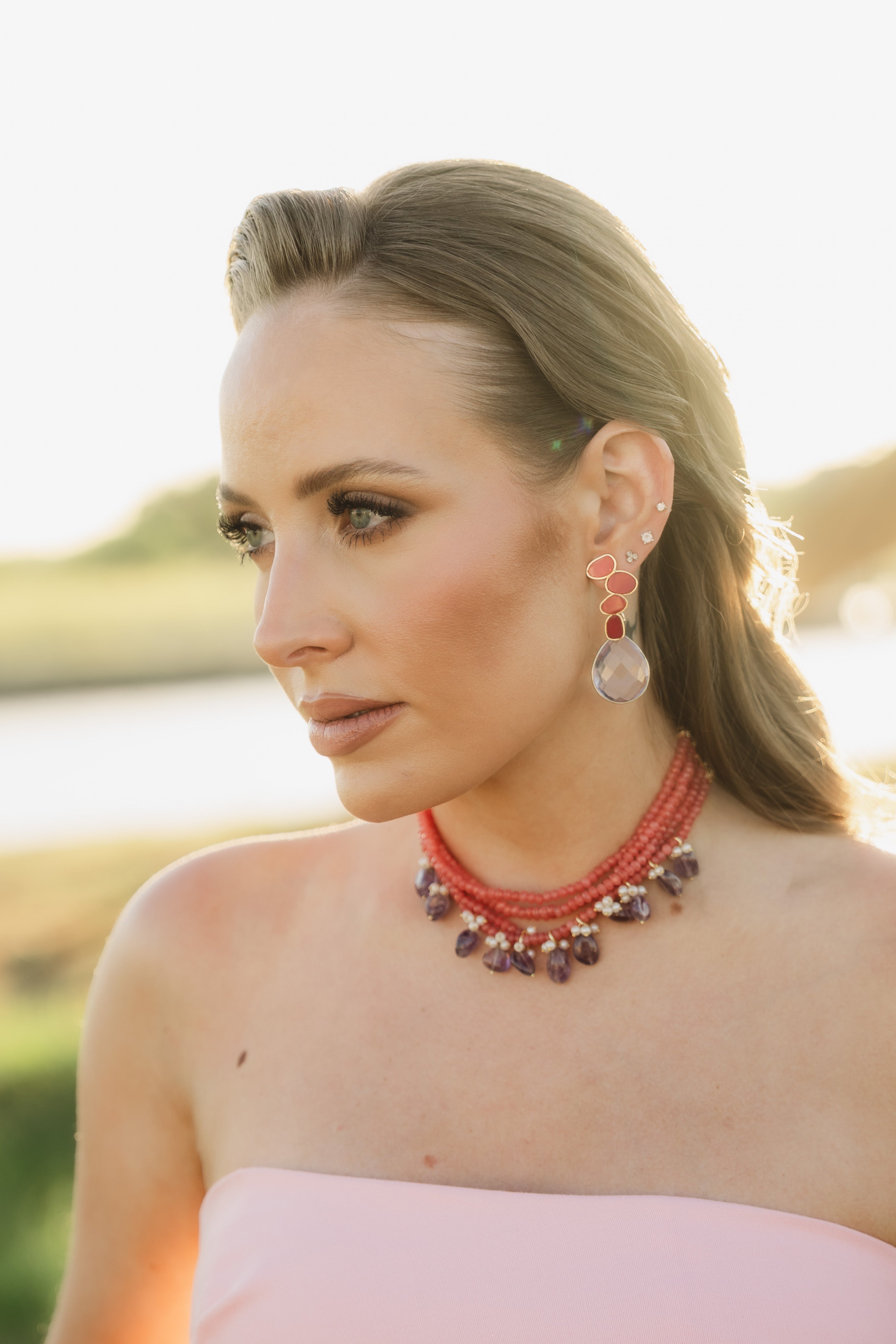 Choker Handler Coral y Morado