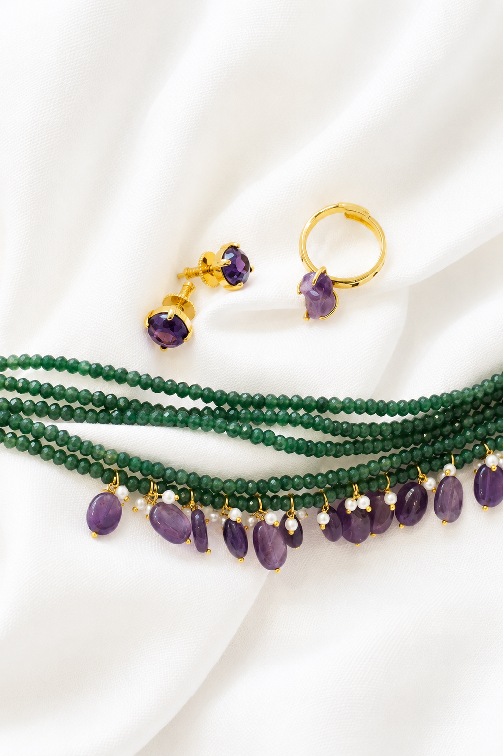 Choker Handler esmeralda y morado