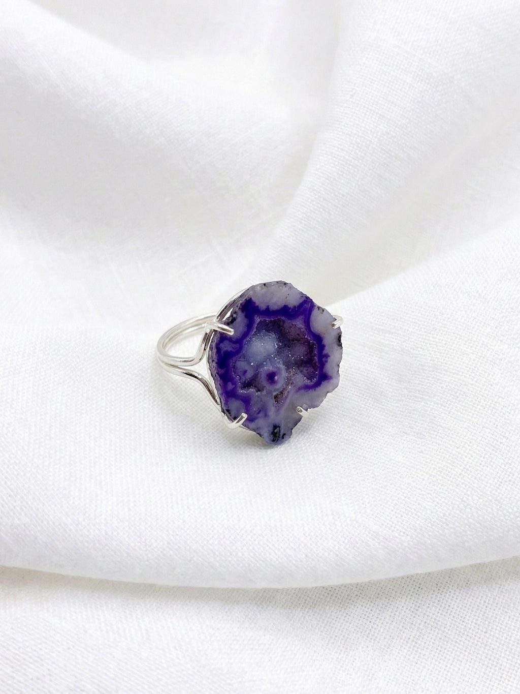 Anillo Geoda Plata Morado