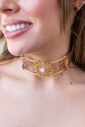Choker Elara ZC Naranja, Amarillo y Morado