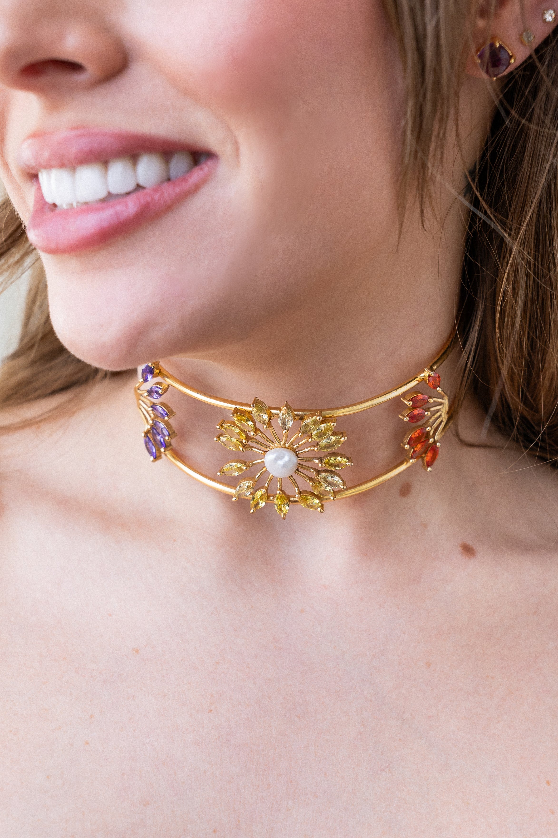 Choker Elara ZC Naranja, Amarillo y Morado