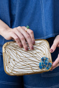 Clutch Deluxe Laquedivas Piedras Azules