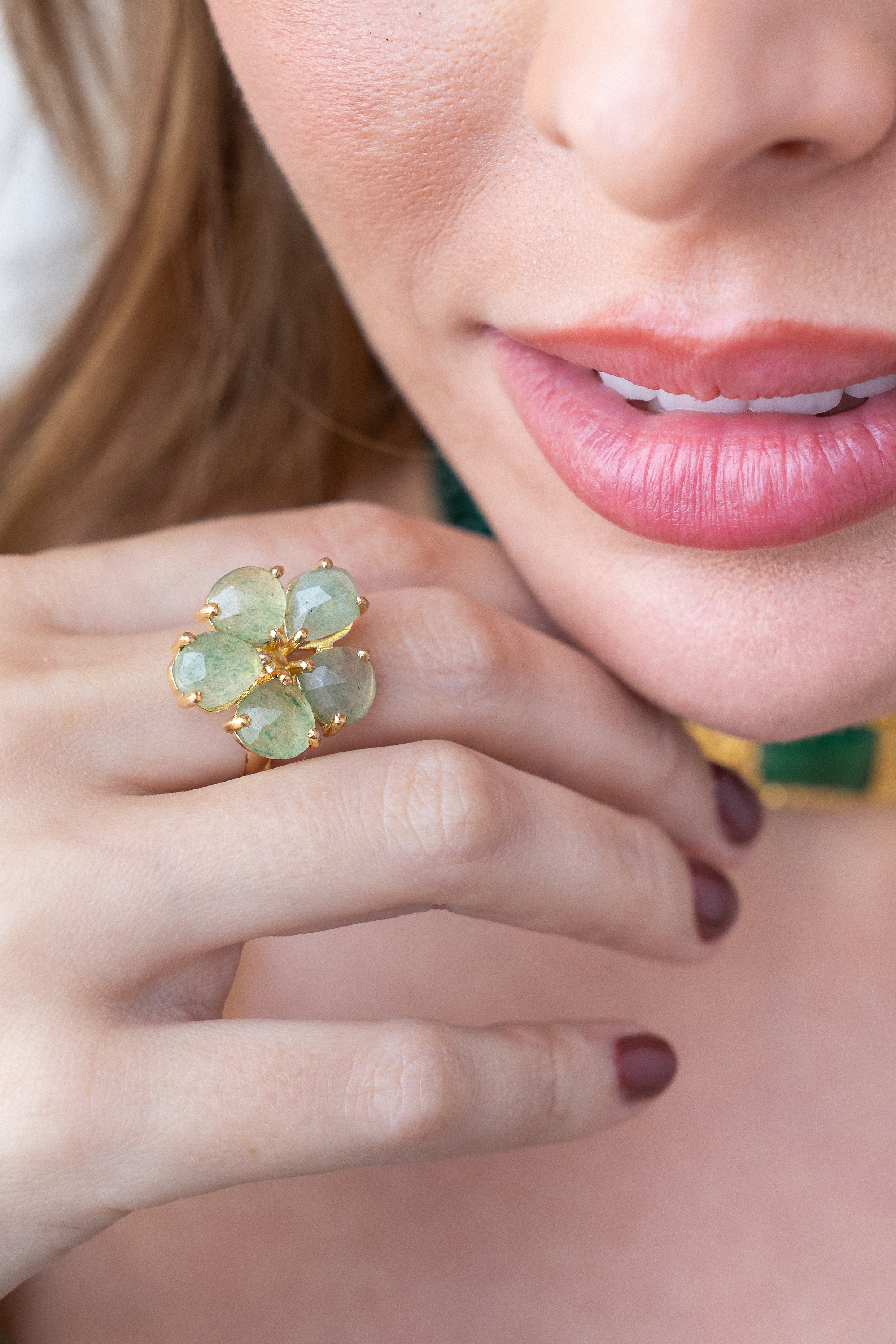 Anillo Flor de Luna Green