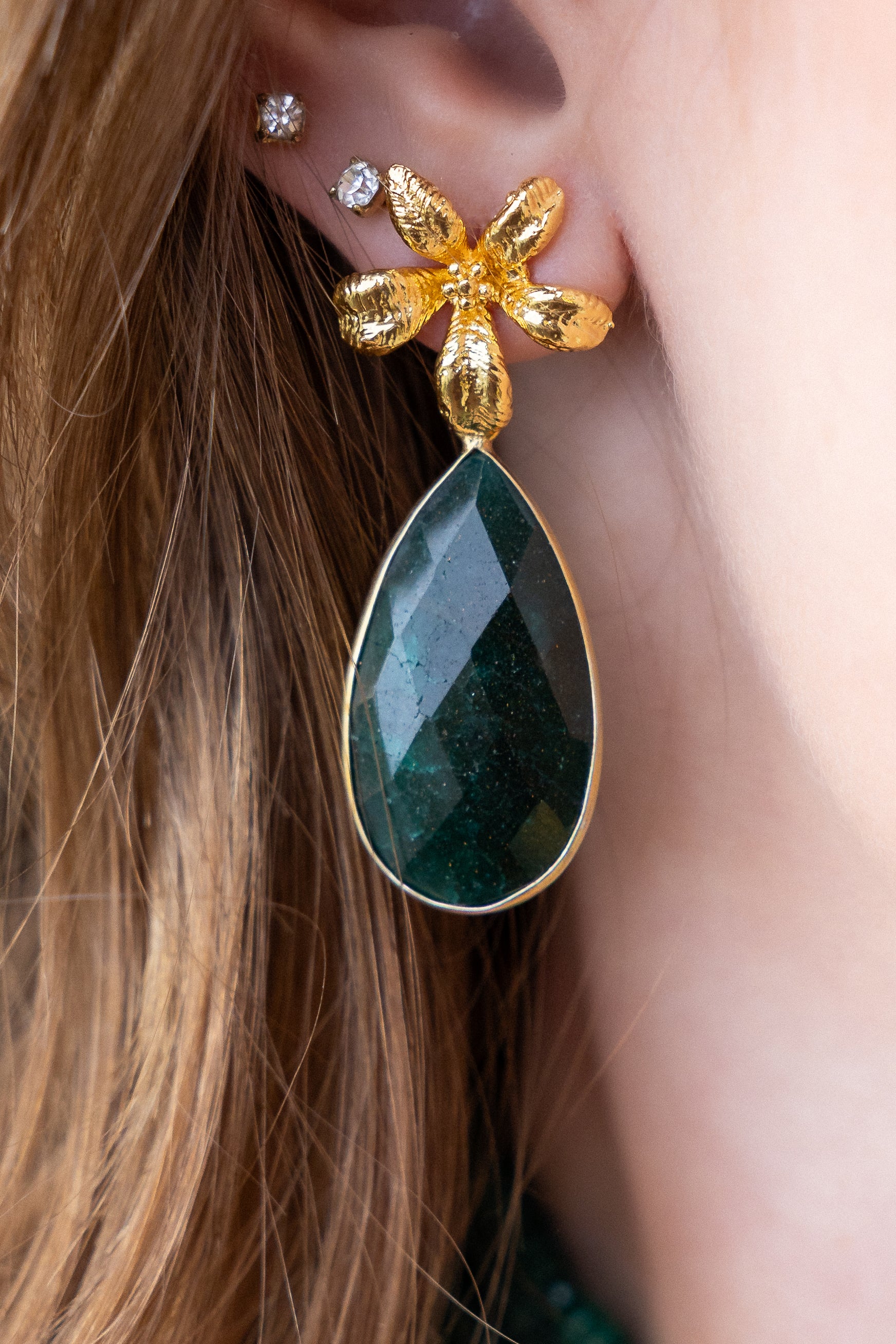 Aros Petal 2 en 1 Esmeralda