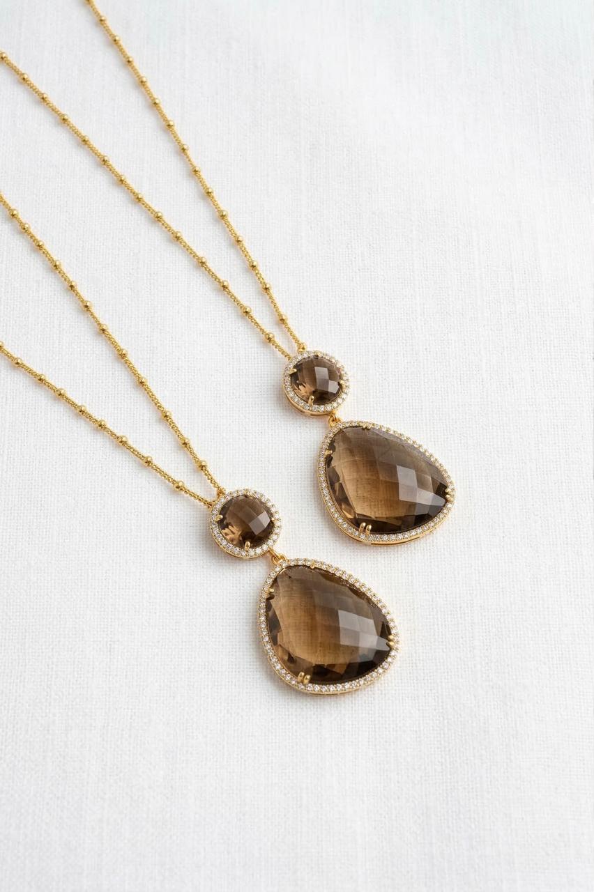 Collar Duo Ambar Marron