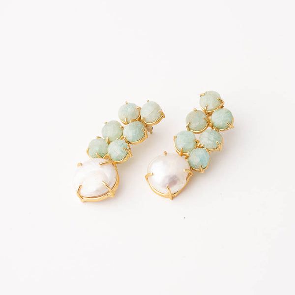 Aros Naima Amazonita y Perla
