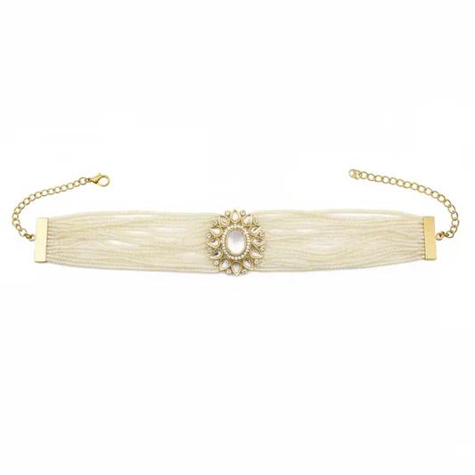 Choker Vintage Melisa Gold Mini Perlas