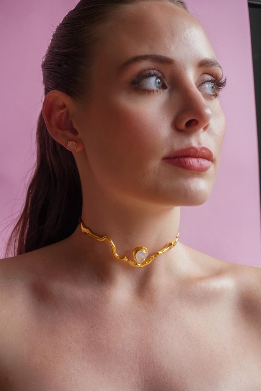 Choker Mare Piedra Lunar