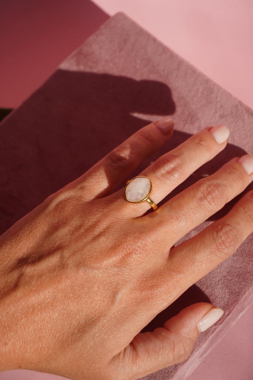 Anillo Raimbow Piedra Lunar