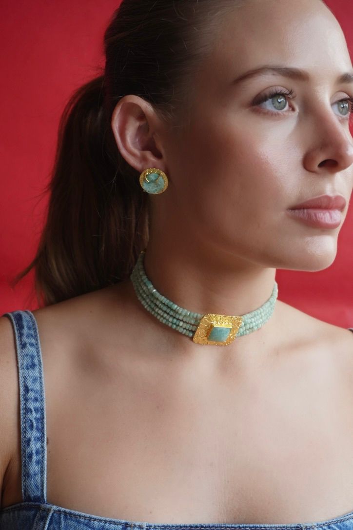 Aros Raise Verde Agua Amazonita