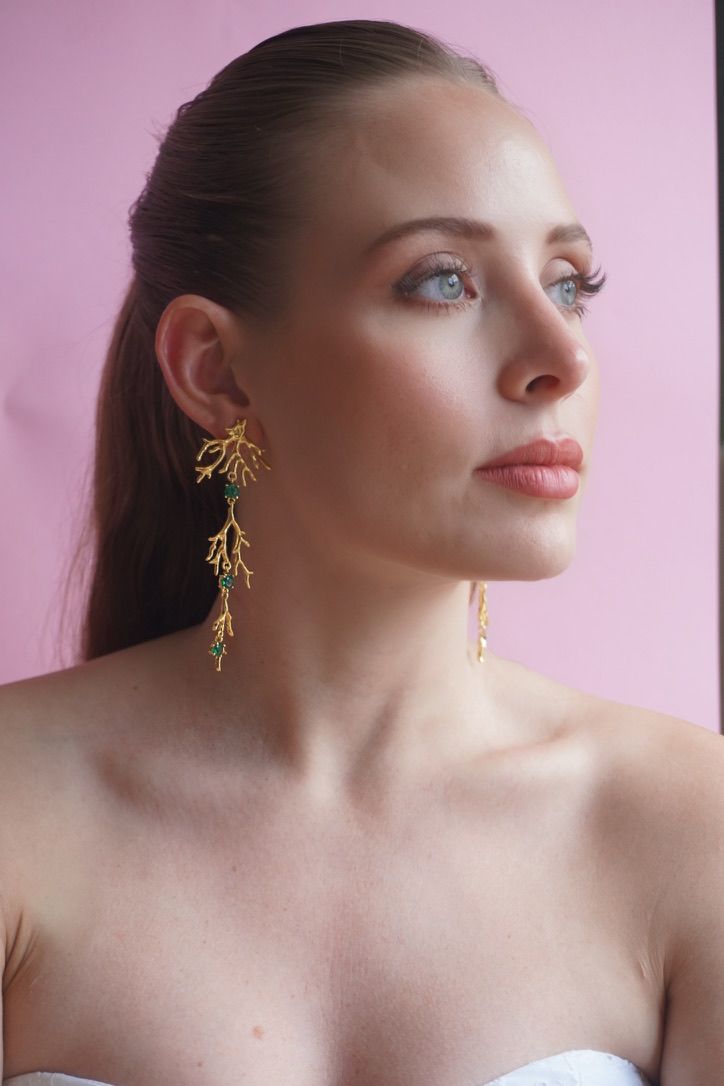 Aros Coral Esmeralda