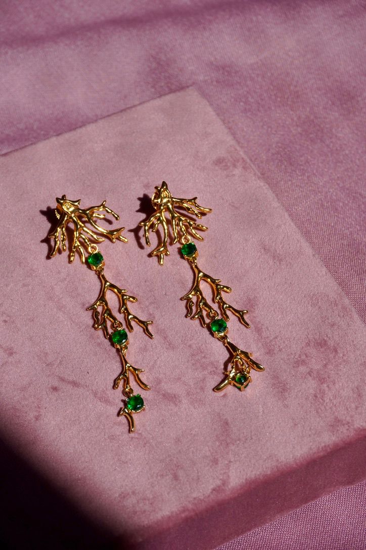 Aros Coral Esmeralda