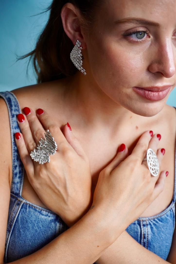 Aros Aleteo Plata Shine