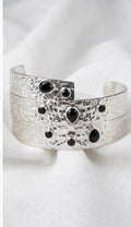 Pulsera Silver Piedras Negras