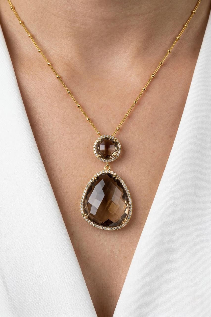 Collar Duo Ambar Marron