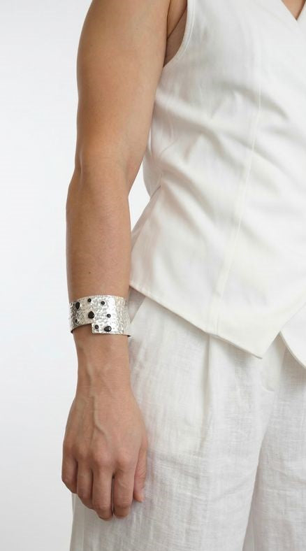 Pulsera Silver Piedras Negras